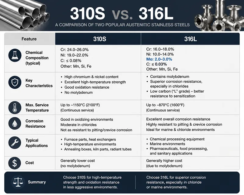 310S vs 316L Which Is Better Suited for High-Temperature Environments 310S vs 316L Which Is Better Suited for High-Temperature Environments